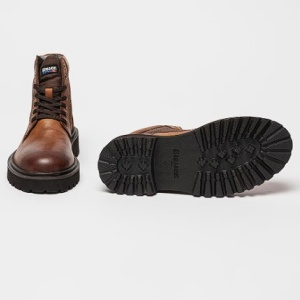 Blauer, Ghete de piele cu insertii textile Buxton, Maro cognac, 44, Resigilat, Grad A - Img 3