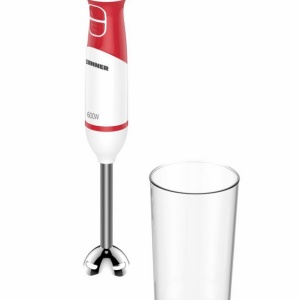Blender de mana Heinner NewFlex-600 HHB-D600WHR, Putere 600W, 2 viteze, Pahar gradat 0.7L, Lame inox, Alb/Rosu/Verde - Img 1