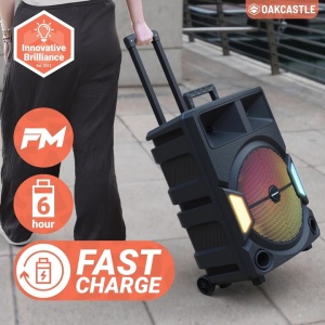 Boxa portabila 2.0 Oakcastle, Majority, 2 microfoane, tripod si telecomanda incluse, 150 W, negru, Resigilat, Grad A - Img 5