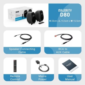 Boxe active stereo, Majority, D80, pentru TV sau PC, EQ personalizat, 80 W, Resigilat, Grad A - Img 4