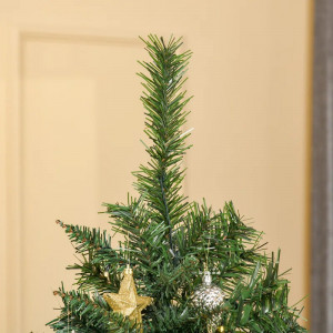  Întâmpină sărbătorește cea mai contemplativă perioadă a anului și lasă-te fermecat de bradul artificial de Crăciun înalt de 210 cm. Copacul tău impresionează prin acele sale luxuriante și plăcut verzi. Un total de 631 de sfaturi creează o imagine cu aspe