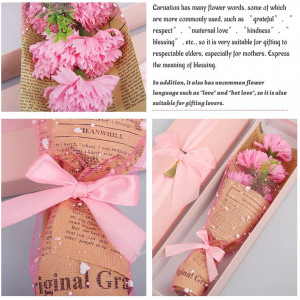Buchet de flori artificiale ZoneYan, roz, sapun/plastic, 33 x 8 x 5 cm - Img 3