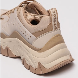 Buffalo, Pantofi sport de piele ecologica si material textil Trail One, Bej deschis, 37, Resigilat, Grad A - Img 4