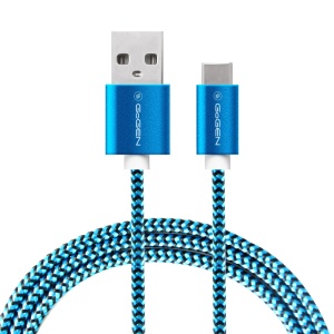 Cablu de incarcare si transfer de date GoGEN USB / USB-C, 1 m, impletitura textila, incarcare rapida, albastru - Img 2