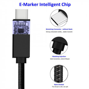 Cablu tip C la USB C 3.1 UNIDOPRO, negru, plastic, 3 m - Img 7