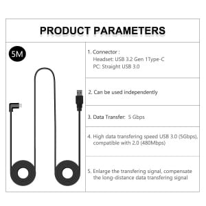 Cablu USB A la USC C Newzerol, metal/PVC, negru, 5 m