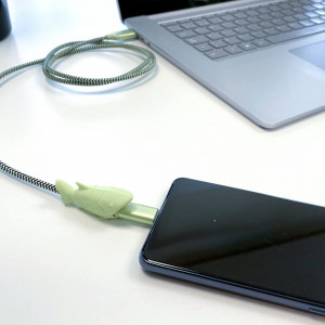 Cablu USB tip C pentru Samsung, Xiaomi, Huawei, PS4, Xbox Iwotto, incarcare rapida, verde deschis, nailon,1 m - Img 6