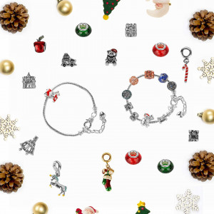 Calendar de advent Colmanda, cu 24 bijuterii pentru bratara si colier, multicolor, 20,4 x 17,3 x 1,7 cm - Img 2