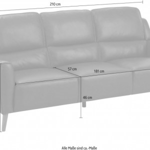 Canapea cu 3 locuri Premium Collection by Home Affaire, microfibra, gri inchis, 210 x 97 x 46 cm