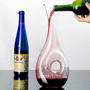 Carafa pentru vin SkySnow, cristal, transparent, 1,2 L, 36,5 cm - Img 4
