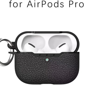 Carcasa de protectie pentru Airpods Pro 2 2022 Akabeila, silicon/metal, negru, 6,4 x 4,9 x 2,5 cm