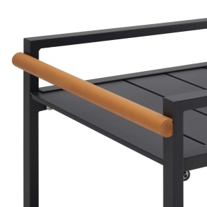 Cărucior de servire Riccardo gri închis metal/polilemn, 78/75/25 cm - Img 3