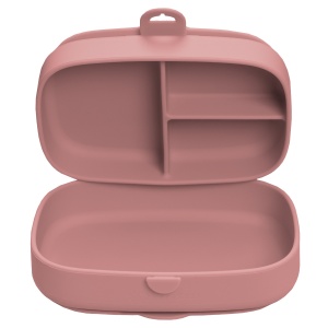 Caserola compartimentata din silicon cu ventuza, AppeKids Magic Box - Old Rose - Img 3