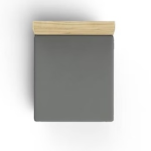 Cearsaf de pat cu elastic, bumbac 100%, 160x200+30 cm, gri - Verificat A · Re-Bloom