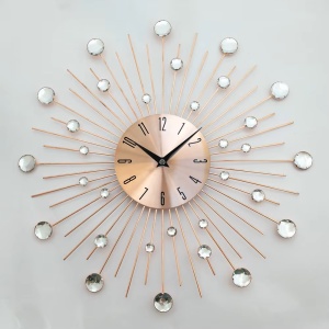 Ceas de perete Stringfellow, metal, cupru/ transparent, 50 cm - Img 7