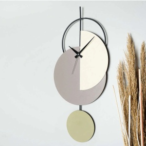 Ceas decorativ de perete Re-Bloom, metal, multicolor, 31 x 68 cm - Img 4