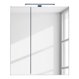 Cleek dulap baie oglinda LED, 60x70x23 cm, 2 usi, 2 rafturi, PAL acoperit, iluminat integrat, casmir - Verificat A · Re-Bloom - Img 3