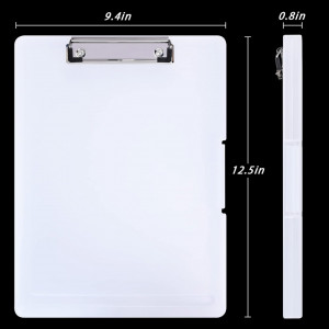 Clipboard cu spatiu de depozitare  Piasoenc, plastic, alb,  32,5 x 24 x 2,2 cm