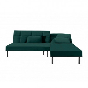 Coltar Win, cu funcție de pat/șezlong, montabil opțional pe stânga/ dreapta, textil, verde, 82 x 205 x 149 cm