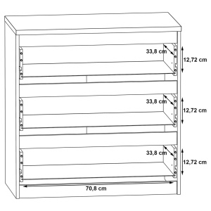 Comoda Optima III, PAL, natur, 77 x 80 x 42 cm