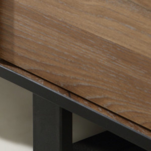 Comoda Sewill, lemn masiv, maro/negru, 114,9 x 42 x 88,2 cm - Img 4