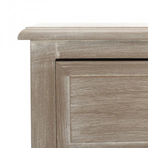 Comoda Silverview, lemn masiv, alb invechit/maro, 90,3 x 38 x 29 cm