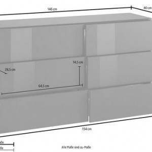 Comoda TV Arco, lemn, gri, 146 x 40 x 81.5 cm - Img 2