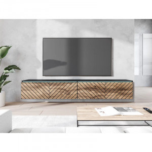 Comoda TV Breyanna, PAL, maro/negru, 30 x 180 x 32 cm