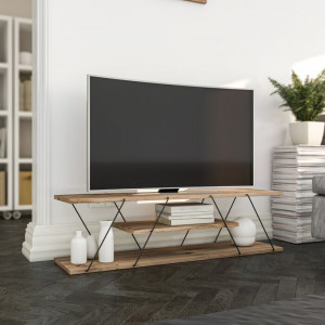 Comoda TV Canaz, lemn, maro, 120 x 33 x 30 cm - Img 3