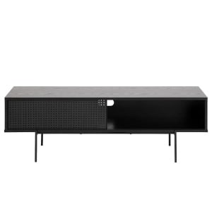 Comoda TV Crandon, metal/MDF, negru, 140 x 45 x 40 cm