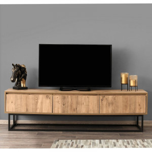 Comoda TV Ebner, maro/negru, 180 x 50 x 40 cm - Img 2