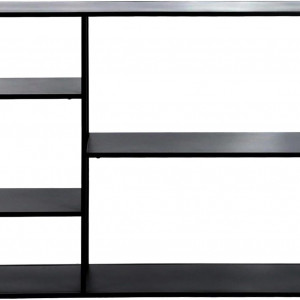 Consola Bewdley cu 3 rafturi, metal, negru, 87,5 x 120 x 35 cm