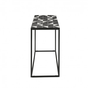 Consolă INOSIGN »Steph«, picioare metalice, negru, blat mozaic, alb/negru, 130 x 44 x 76 cm - Img 4
