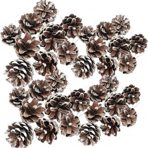 Conuri de pin decorative Cosmpeak, maro, 4 cm