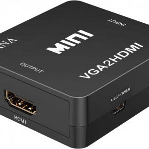 Convertor audio VGA la HDMI Gana, metal/plastic, negru - Img 3
