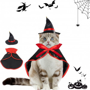 Costum de Halloween pentru animale de companie XiXiRan, poliester, negru/rosu - Img 7
