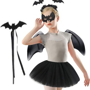 Costum de Halloween pentru copii Alaiyaky, textil/plastic, negru 5 piese