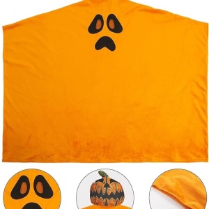 Costum pentru Halloween Ikali, poliester, portocaliu/negru, 3-10 ani