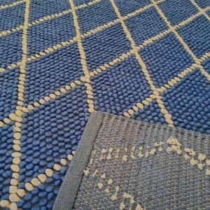 Covor My Home, lana, albastru, 80 x 150 cm - Img 4