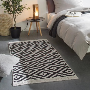 Covor țesut manual Inaya, antracit/alb, aprox. 120x170cm - Img 2