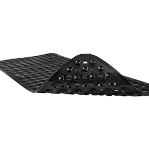 Covoras de baie antiaderent Waveliv, silicon, negru, 88 x 44 cm