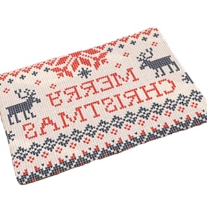 Covoras de baie pentru Craciun Anyingkai, textil, rosu/alb/negru, 40 x 60 cm