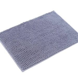 Covoras de baie Rururug, chenille, gri, 62 x 41 cm 