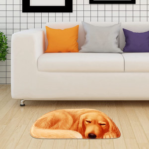 Covoras PAT JUUMG, model caine, poliester/spuma/cauciuc, maro, 40 x 85 cm - Img 8