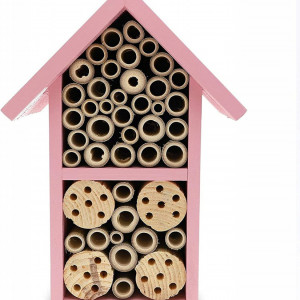 Cuib de albine pentru gradina ‎Bright Creations, roz, lemn, 19 x 26 x 12 cm - Img 3