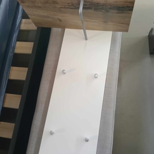 Cuier cu raft Tecnos, MDF, alb/ natur, 140 x 50 x 25 cm - Img 6