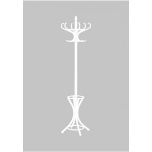 Cuier pom lemn curbat, 12 agatatori HM W30, alb - Img 2