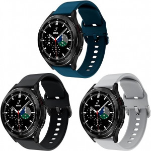 Curea silicon, 20mm, compatibila cu Samsung Galaxy Watch 4 40mm 44mm / Samsung Galaxy Watch 4 Classic 42mm Classic 46mm - Img 1
