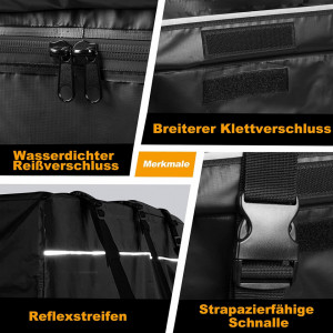 Cutie portbagaj pentru autovehicul CHANGEMOORE, poliester, negru, 112 x 86 x 53 cm - Img 5