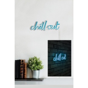 Decor de perete Re-Bloom, Chill Out, LED, PVC, albastru, 39 x 14 x 2 cm - Img 3
